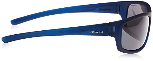 Polaroid P8411S - Gafas de sol rectangulares para hombre, 63 mm, azul