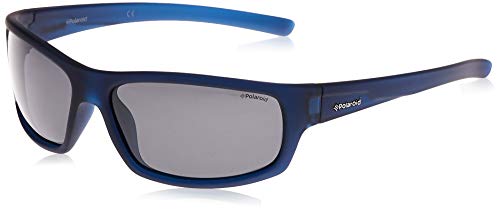 Polaroid P8411S - Gafas de sol rectangulares para hombre, 63 mm, azul