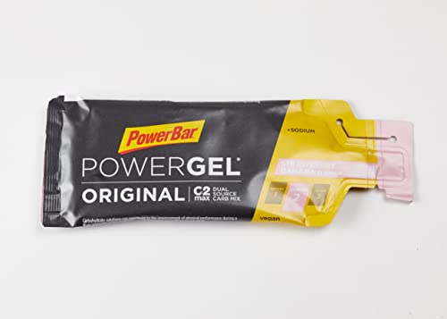 PowerBar PowerGel Original Strawberry-Banana 24x41g - High Carb Energy Gel + C2MAX Magnesio e Sodio