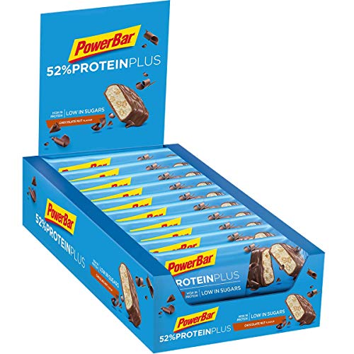 PowerBar Protein Plus 52% Chocolate Nut 20x50g - Barras de Proteína con Bajo Contenido de Azúcar