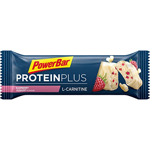 PowerBar Protein Plus + L-Carnitine Raspberry-Yoghurt 30x35g - Barras de Proteína + Magnesio Calcio y L-carnitina