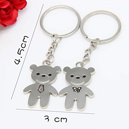 PRETYZOOM 6 Unids Animal Parejas Llavero Encantador Oso de Dibujos Animados Colgante Llavero Mochila Colgante Ornamento Regalo para Amantes Amigos