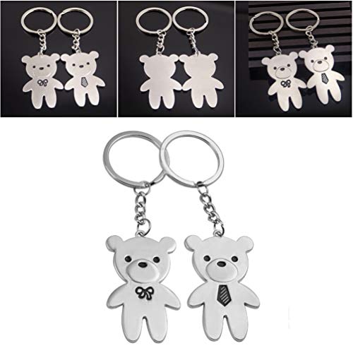 PRETYZOOM 6 Unids Animal Parejas Llavero Encantador Oso de Dibujos Animados Colgante Llavero Mochila Colgante Ornamento Regalo para Amantes Amigos