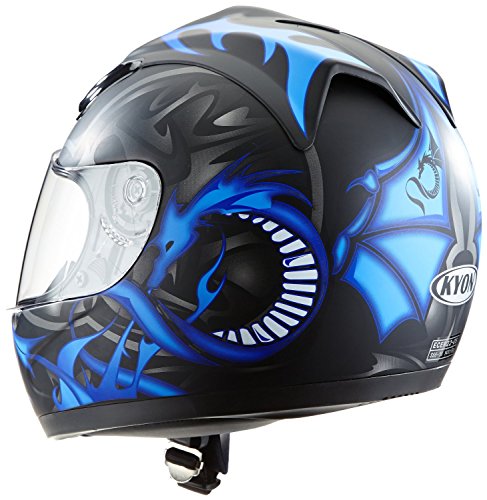 Protectwear Casco de moto azul mate del dragón H-510-11-BL Tamaño L