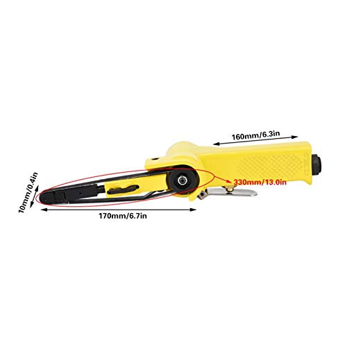 Pulidora De Banda, Cabezal Con Revestimiento Amarillo Tipo Banda Diseño De Estructura De Rodamiento De Bolas Máquina Lijadora De Banda Para Pulir Piezas De Soldadura(330 * 10 milímetro)