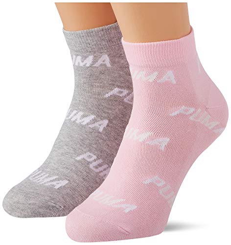 PUMA Bwt Quarter Socks (2 Pack) Calcetines, Rose Water, 35/38 Unisex Adulto