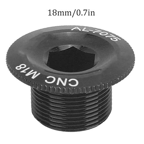 Pwshymi 2 uds M18 Tapa de Rosca de Tapa de manivela de Bicicleta a Prueba de Polvo Piezas de aleación de Aluminio Impermeables para bielas integradas Huecas Prowheel(M18 Negro)