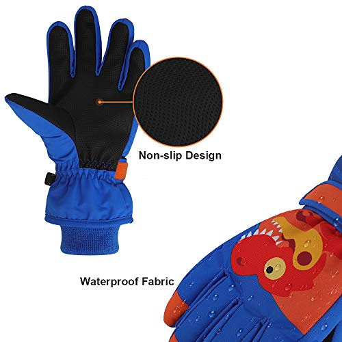 QKURT Niño Guantes de Esquí, Guantes de EsquíInvierno Manoplas para Clima frío para niñas y niños para niños de 2 a 13 años Trineo Snowboard Patinaje Ciclismo Correr y Actividades al Aire Libre