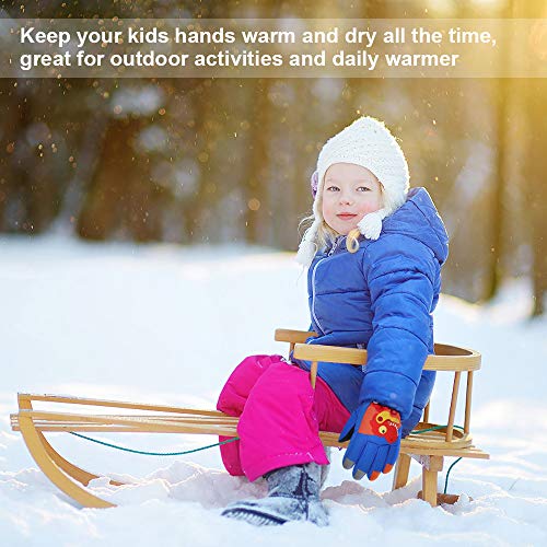 QKURT Niño Guantes de Esquí, Guantes de EsquíInvierno Manoplas para Clima frío para niñas y niños para niños de 2 a 13 años Trineo Snowboard Patinaje Ciclismo Correr y Actividades al Aire Libre