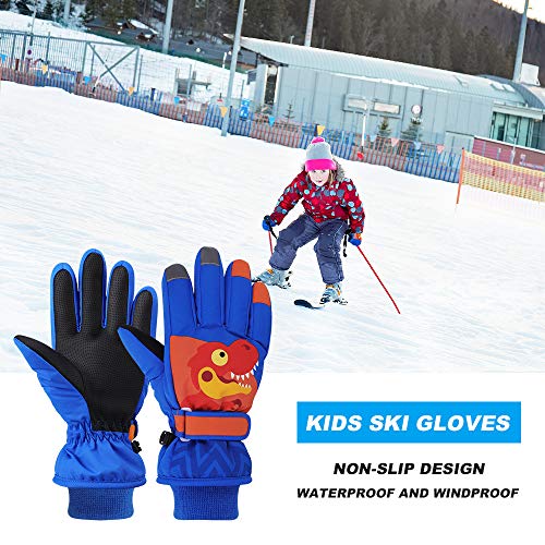 QKURT Niño Guantes de Esquí, Guantes de EsquíInvierno Manoplas para Clima frío para niñas y niños para niños de 2 a 13 años Trineo Snowboard Patinaje Ciclismo Correr y Actividades al Aire Libre