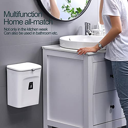 Ranana - Papelera de armario de cocina, 9 L, multifuncional, se puede colgar en el mueble o pegar en la pared