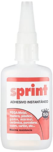 Rayt 607-39 SPRINT Adhesivo instantáneo de cianoacrilato, uniones rápidas y súper resistentes en segundos. Plástico, caucho, goma, metales, porcelana. Tubo 50gr.