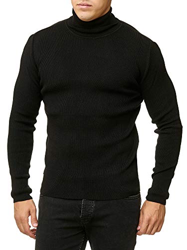 Red Bridge Suéter de Cuello Alto de Hombre Otoño Básico Business Moda Suave Pulóver Negro