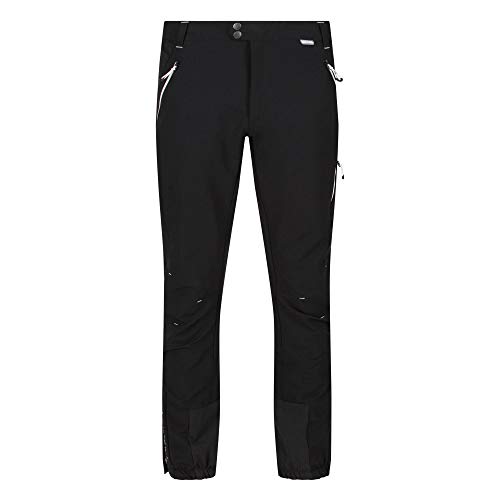 Regatta Mountain Winter Pantalón de Senderismo, Tejido avanzado y Repelente al Agua, con Cintura elástica y Bolsillos con Cremallera Trousers, Hombre, Black/Black, 44"