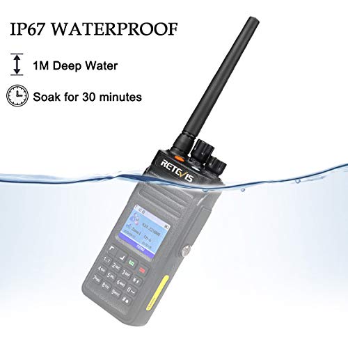 Retevis RT83 DMR Digital Walkie Talkie, IP67 Radio Bidireccional Impermeable, 1024 Canales, GPS, 2800 mAh, Ham Radio con Ranura de Tiempo Dual TDMA, para Surf, Kayak (Negro, 1 Pieza)