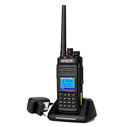 Retevis RT83 DMR Digital Walkie Talkie, IP67 Radio Bidireccional Impermeable, 1024 Canales, GPS, 2800 mAh, Ham Radio con Ranura de Tiempo Dual TDMA, para Surf, Kayak (Negro, 1 Pieza)