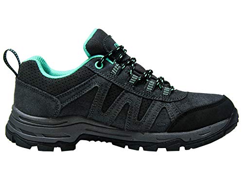 riemot Zapatillas Trekking para Mujer y Hombre, Zapatos de Senderismo Calzado de Montaña Escalada Aire Libre Impermeable Ligero Antideslizantes Zapatillas de Trail Running, Mujer Gris Verde 38 EU