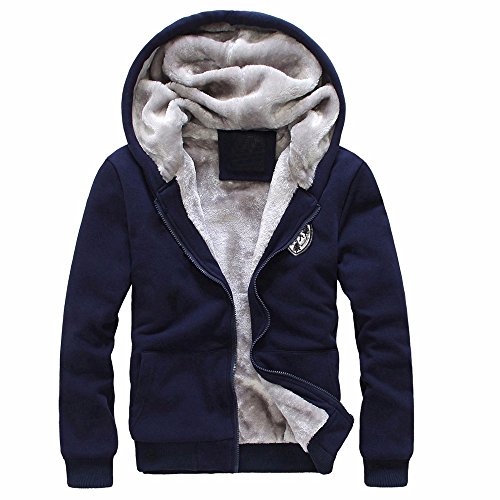 riou Chaqueta con Capucha Forro Polar Sudadera con Capucha Hombres de Manga Larga Hoodie Casual Abrigo Otoño-Invierno Chandal