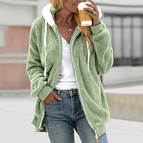 riou Mujer Sudadera con Capucha Chaqueta Jersey Talla Grande Hoodie Suave y Confortable Suelto Empalme de Rayas Manga Larga Suéter Cálido Pullover Otoño Invierno