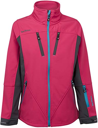 Roc Neige Chaqueta Softshell Mujer, combinada, Cremallera, Bolsillo en Pecho+Laterales, Velcro en puños. Impermeable, Cortavientos, Alta Capacidad Termica. Mujer Rosa Fucsia+Gris Oscuro M