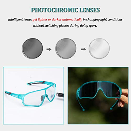 ROCKBROS Gafas de Sol Fotocromáticas Protección UV400 Ciclismo Bicicleta MTB Running Conducción Deportes para Hombres Mujeres