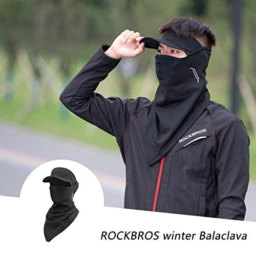 ROCKBROS Pasamontaña con Visera Invierno Térmico Multifuncional Anti Viento para Hombres Mujeres Bicicleta Running Moto Deportes al Aire Libre