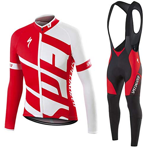 Ropa Ciclismo Otoño/Primavera Maillot Ciclismo Jersey + Pantalones Largos Culote Mangas Largas de Ciclismo Conjunto de Ropa Maillot Entretiempo para Deportes al Aire Libre Ciclo Bicicleta (2,M)