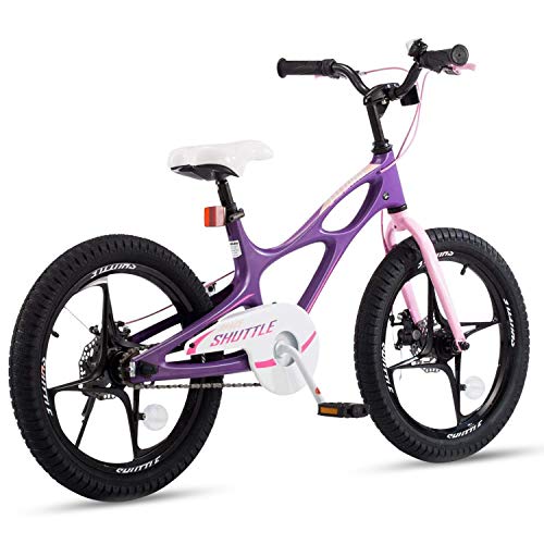 RoyalBaby Bicicleta Infantil para niños y niñas Bicicletas Infantiles Space Shuttle Ruedas auxiliares Bicicleta para niños Magnesio Bicicleta de Niño 14 Pulgadas Purple