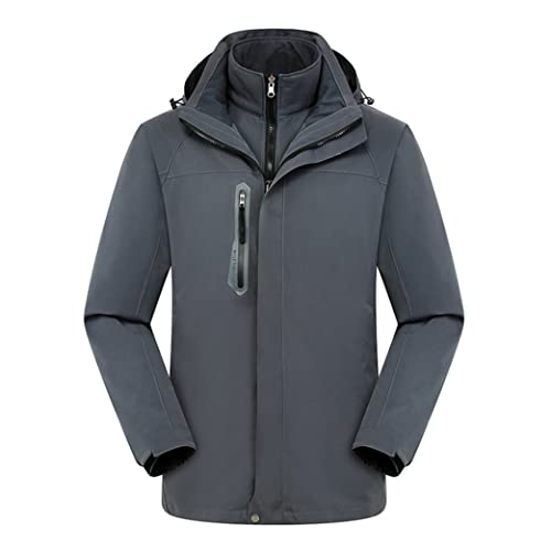 RTMJUNMA Chaqueta de esquí de montaña para hombre Abrigo de invierno impermeable Cazadora con capucha Chaqueta de snowboard para exteriores cálida