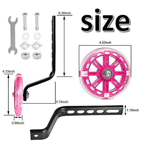 Ruedines,Ruedas de Apoyo Bicicletas Infantil,Bicicleta Infantil Ruedines,Ruedines Bicicleta,Bicicleta Estabilizador Ruedas,Estabilizador de Bicicleta,Ruedas de Entrenamiento de Bicicleta (Rosa)