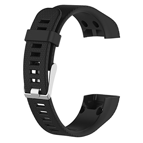 Ruentech Reemplazo Banda de silicona suave bandas correas Pulseras compatible con garmin Vivosmart HR + Smartwatch accesorios, negro