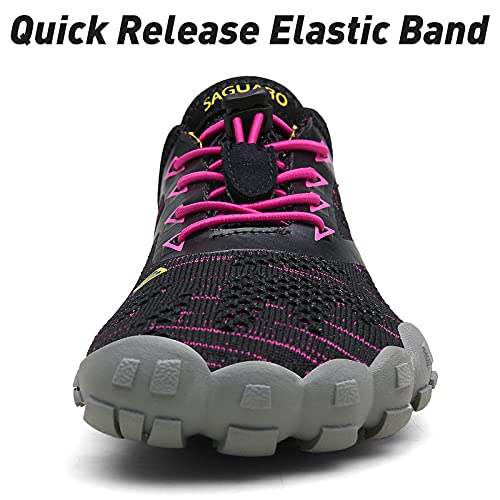 SAGUARO Hombre Mujer Minimalistas Zapatillas de Deporte Trail Running Calzado Caminar Cómodas Senderismo Ciclismo Ligeras Deportivas Andar Trekking Montaña Agua Exterior Interior(052 Rosado, 38 EU)