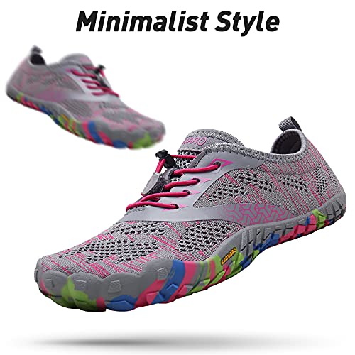 SAGUARO Hombre Mujer Zapatillas Barefoot Minimalistas Calzado de Training Ligeras Cómodas para Caminar Senderismo Ciclismo Trail Running Trekking Playa Agua Exterior Interior, Rosa Pink, 39