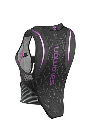 Salomon Flexcell Women Protección dorsal de esquí para mujer, Ajustable, MotionFit, Transpirable, Talla M, Negro/Violeta, L39139200