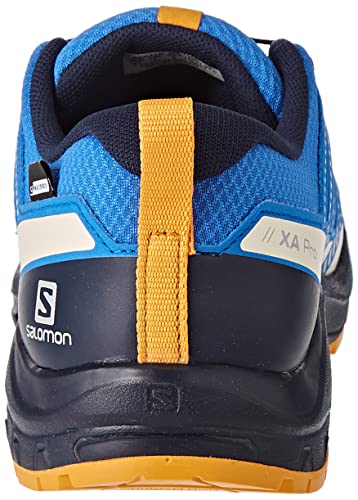 Salomon XA Pro V8 Climasalomon Waterproof (impermeable) unisex-niños Zapatos de trail running, Azul (Palace Blue/Navy Blazer/Butterscotch), 37 EU