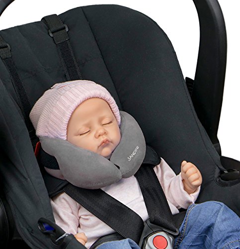 SANDINI SleepFix® Baby – cojín cervical con función - Accesorios de asiento infantil para coche/bicicleta/viaje - Reposacabezas/reductor de asiento/ evita que la cabeza de su hijo caiga mientras duerme