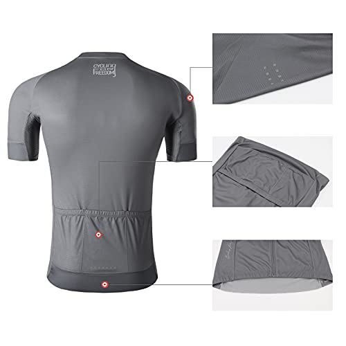 Santic Hombre Traje de Ciclismo Culotte Bici Ropa Hombre Verano Maillot Bicicleta Hombre Respirable Elasticidad Gris EU M