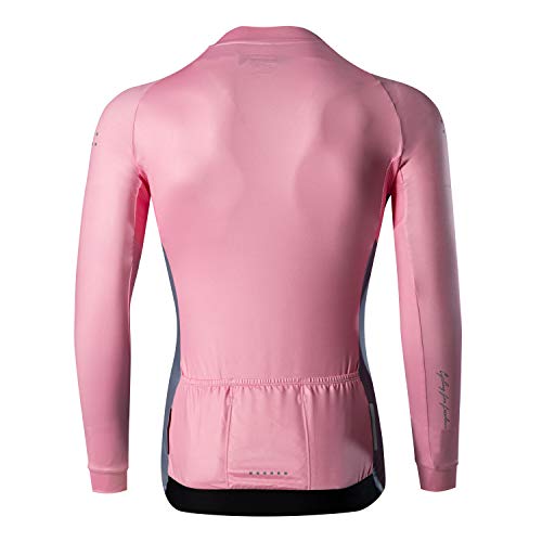 Santic Maillot Bicicleta Hombre Maillot Ciclismo con Mangas Largas con Bolsillos como Camiseta Interior en Invierno Rosa M