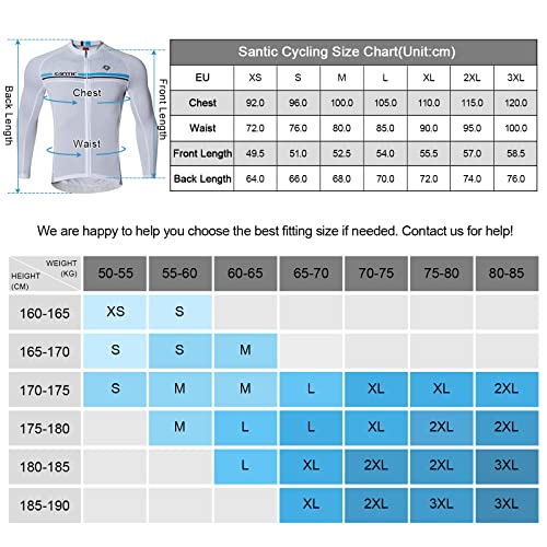 Santic Maillot Bicicleta Hombre Manga Larga MTB Maillot Ciclismo Hombre Otoño/Invierno White EU L