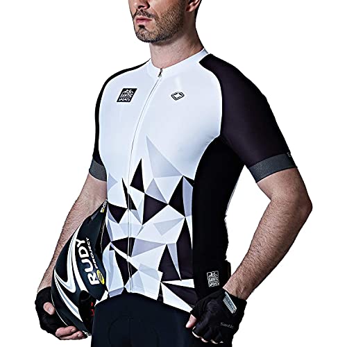 Santic Maillot Ciclismo Hombre Maillot Bicicleta con Mangas Cortas Camiseta Ciclismo Verano Blanco EU L