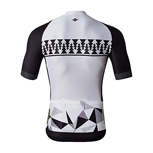 Santic Maillot Ciclismo Hombre Maillot Bicicleta con Mangas Cortas Camiseta Ciclismo Verano Blanco EU XL