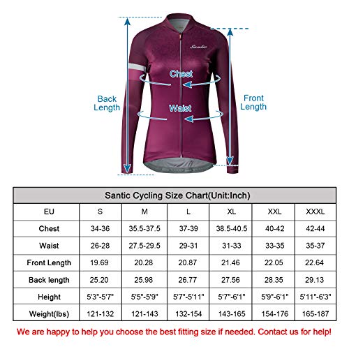 Santic Maillot Ciclista Mujer Top Ciclismo Bicicleta Bici Transpirable Secado Rápido Reflectante Jersey Ciclista Andrea Violet EU M