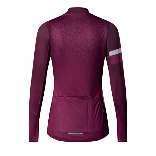 Santic Maillot Ciclista Mujer Top Ciclismo Bicicleta Bici Transpirable Secado Rápido Reflectante Jersey Ciclista Andrea Violet EU S