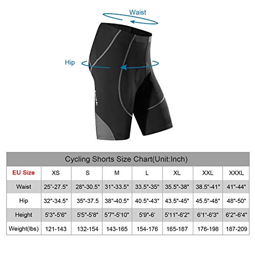 Santic Pantalon Ciclismo Hombre Corto Pantalones Bicicleta Hombre Montaña/MTB Acolchado con Badana/Almohadilla Gris EU L