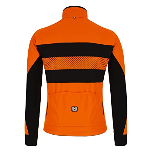 Santini Color Bengal - Chaqueta de ciclismo para hombre (térmica, ajustable), Color naranja neón., XXXL