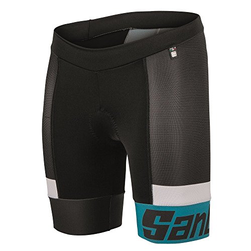 Santini Fashion Sleek Aero - Culote de Ciclismo para Hombre, Color Turquesa, Talla XL