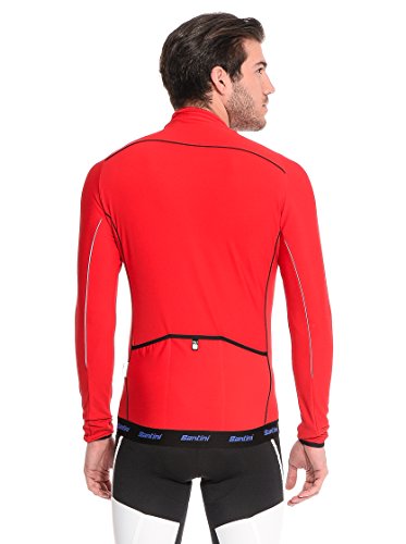 Santini H21 Acquazero - Maillot de Ciclismo para Hombre, Color Rojo (MRN), Talla S