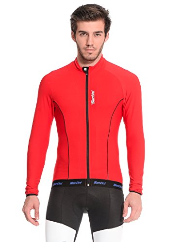 Santini H21 Acquazero - Maillot de Ciclismo para Hombre, Color Rojo (MRN), Talla S