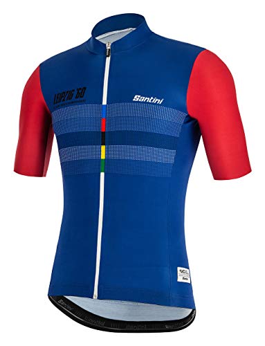 Santini UCI Beryl - Camiseta de Manga Corta para Hombre, Hombre, RE94075SBERYL, Multicolor, X-Large