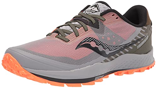 Saucony Men's Peregrine 11 Trail Running Shoe, Alloy/Olive/Vizi, 11 M US